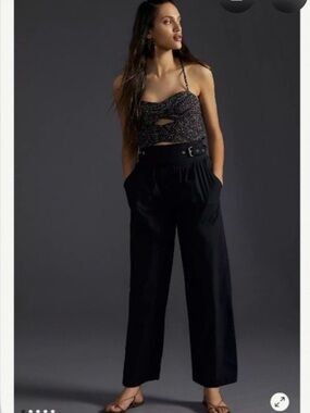 LLani Anthropologie Black Belted Waist Pants